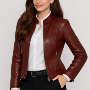 Classic Brown Cafe Racer Leather Jacket