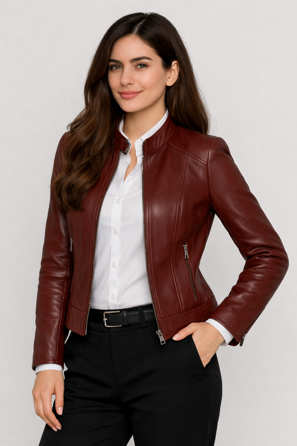 Classic Brown Cafe Racer Leather Jacket