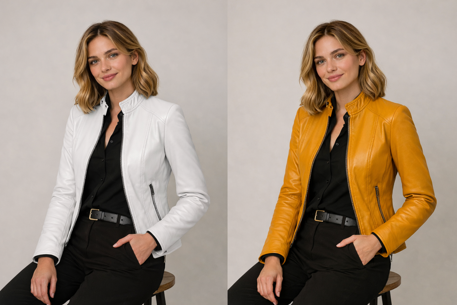Classic Brown Cafe Racer Leather Jacket - Image 12