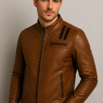 Classic Distressed Brown Leather Jacket