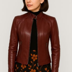 Classic Brown Cafe Racer Leather Jacket