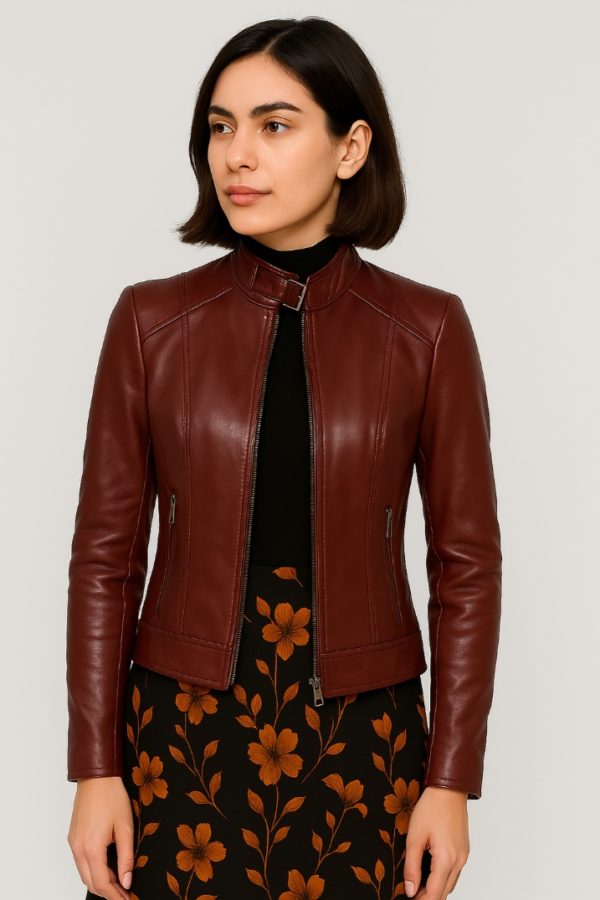 Classic Brown Cafe Racer Leather Jacket