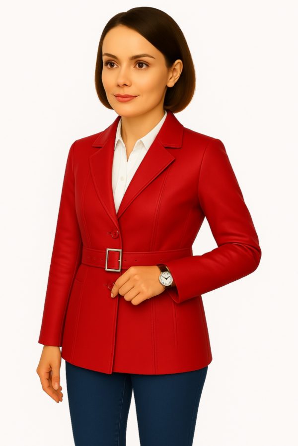 Elegant Women’s Long Gray Leather Coat – 100% Genuine Leather - Image 10