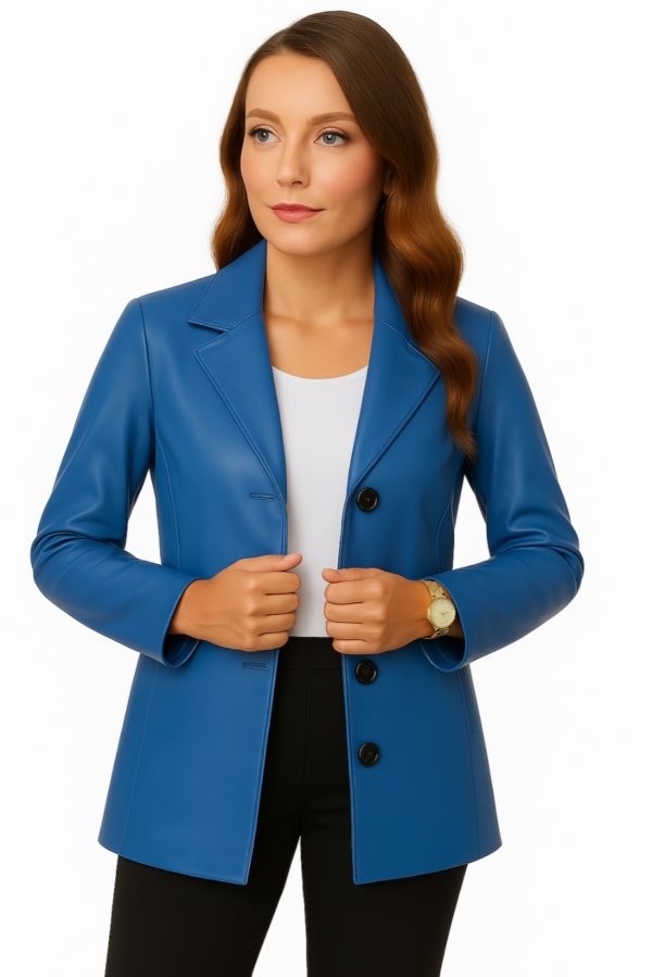 Elegant Women’s Long Gray Leather Coat – 100% Genuine Leather - Image 12