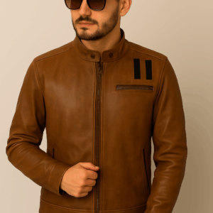 Classic Distressed Brown Leather Jacket