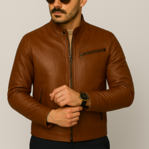 Men's Brown Genuine Leather Jacket