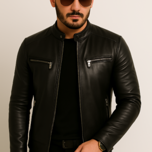 Men’s Classic Black Sport Leather Jacket
