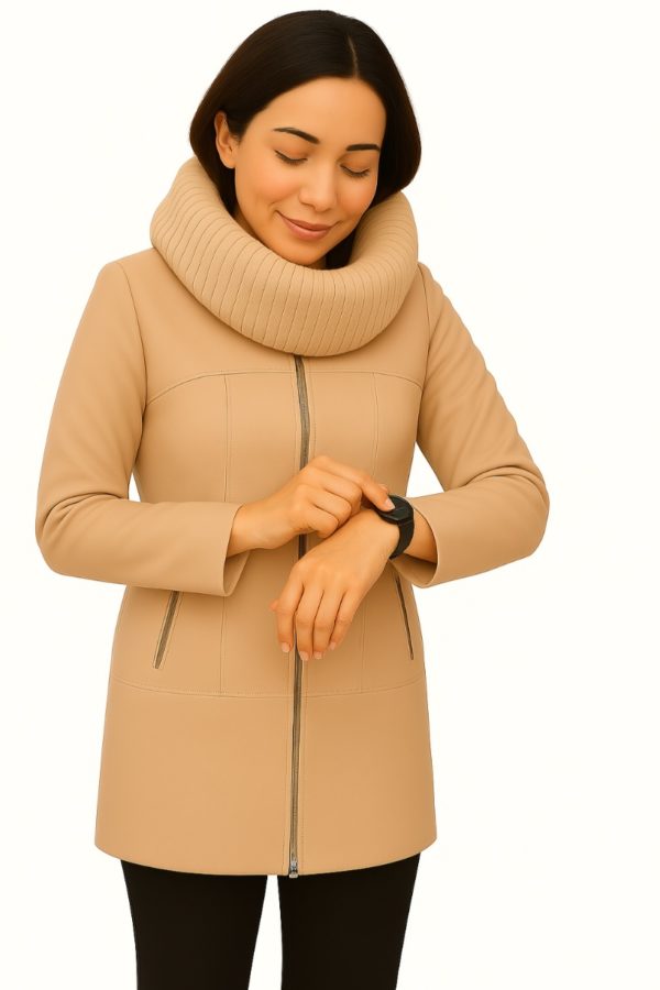 New Black  Women’s  Faux-Fur  Leather Coat - Image 12