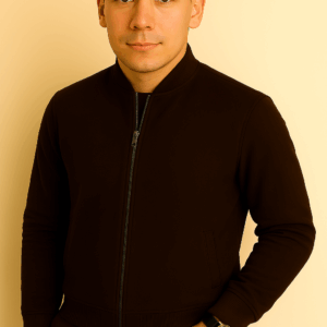 Men’s Classic Dark Brown Suede Leather Bomber Jacket
