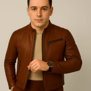 Men's Brown Genuine Leather Jacket