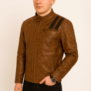 Classic Distressed Brown Leather Jacket