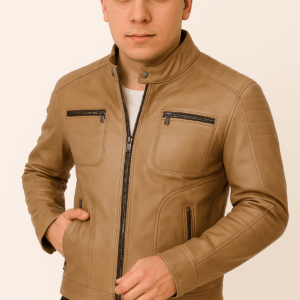 Men’s Trendy Leather Sports Jacket Skin Shade