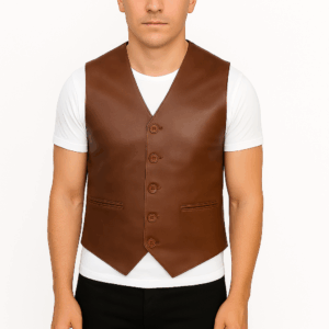 New Classic Brown Leather Vest