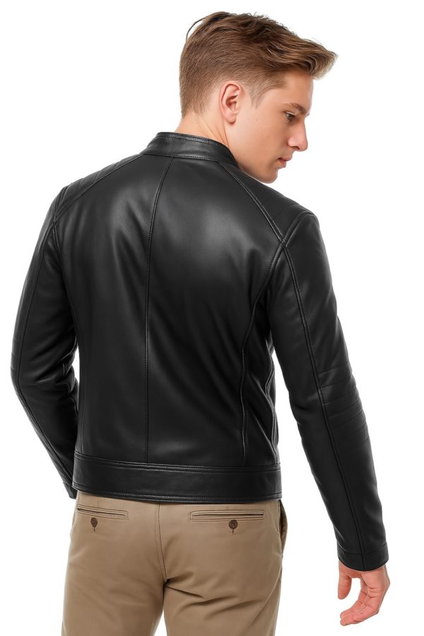 Men’s Black Quilted Leather Jacket – Modern & Stylish - Image 7