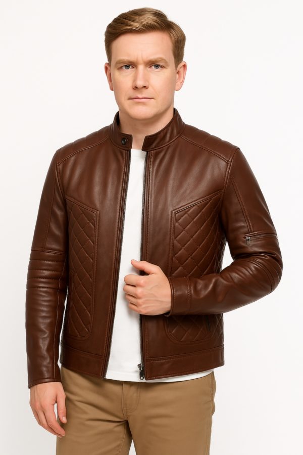Men’s Black Quilted Leather Jacket – Modern & Stylish - Image 11