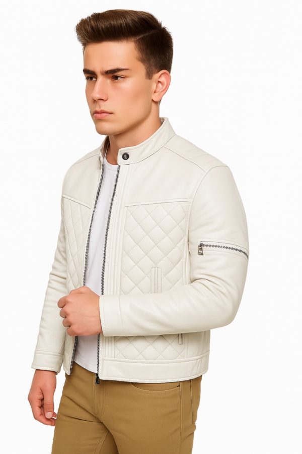 Men’s Black Quilted Leather Jacket – Modern & Stylish - Image 13