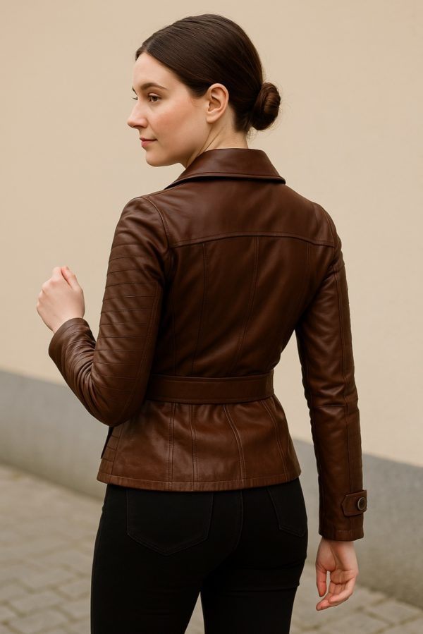NEW Classic Black Women’s Leather Coat - Image 9