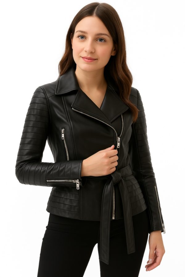 NEW Classic Black Women’s Leather Coat - Image 5