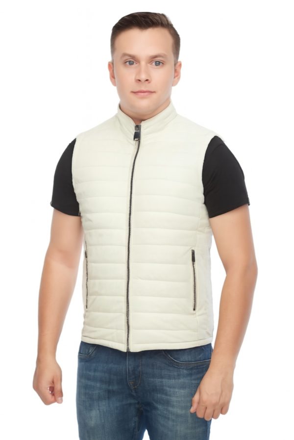 NEW White Genuine Leather Vest - Image 2