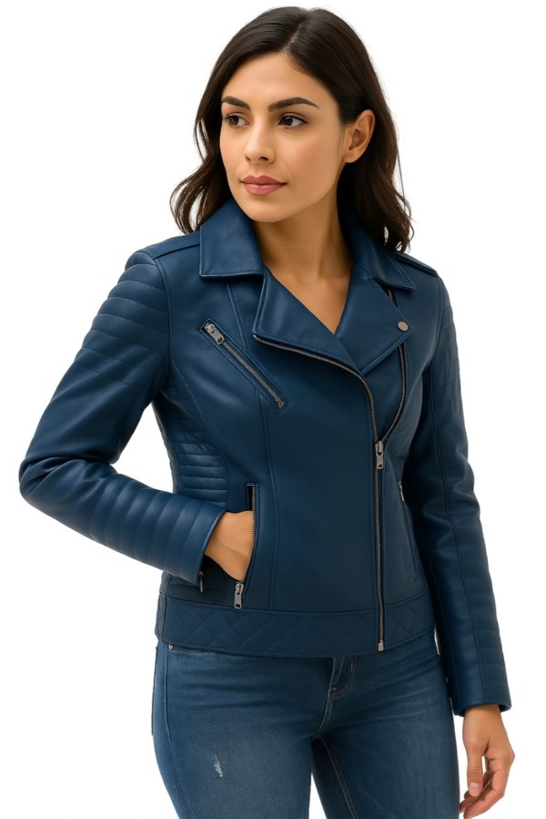 New Biker Style Women Red-Colored Leather Jacket - Image 11