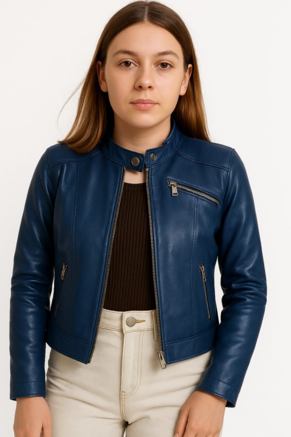 New Brown Motorcycle Leather Jacket for Women - Image 8