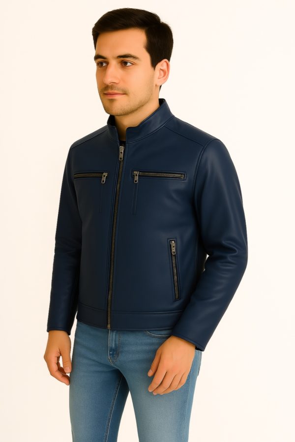 New Men Classic Black  Leather Jacket - Image 11