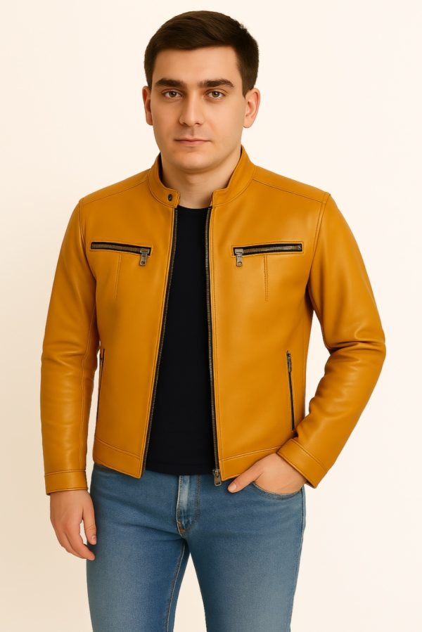 New Men Classic Black  Leather Jacket - Image 12