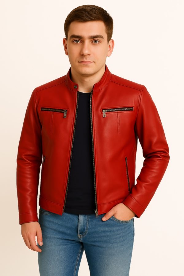 New Men Classic Black  Leather Jacket - Image 10