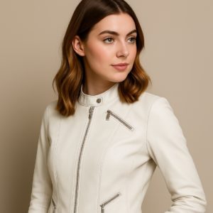 New Super Women Leather Jacket Biker Style