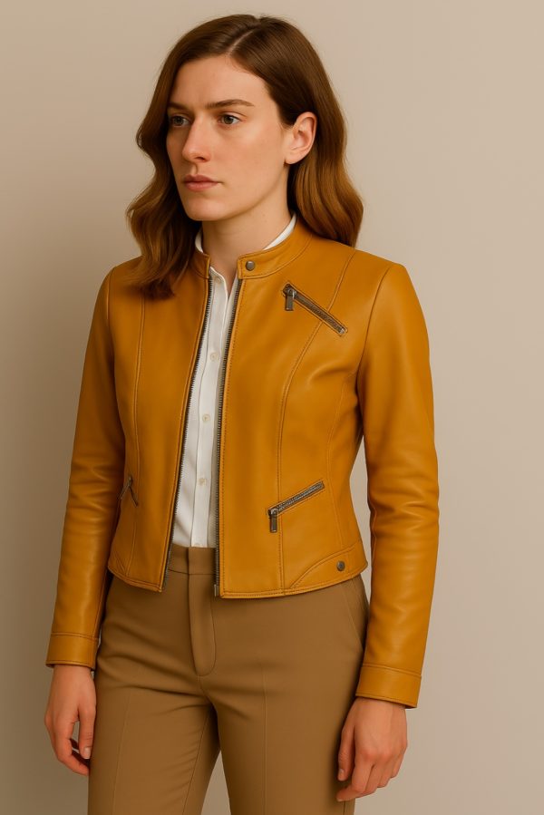 New Super Women Leather Jacket Biker Style - Image 13