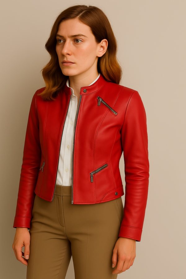 New Super Women Leather Jacket Biker Style - Image 12