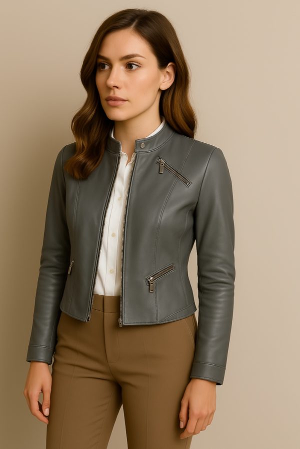 New Super Women Leather Jacket Biker Style - Image 14