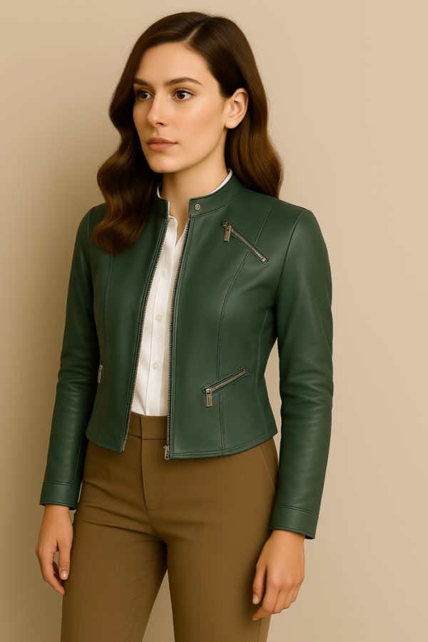 New Super Women Leather Jacket Biker Style - Image 15
