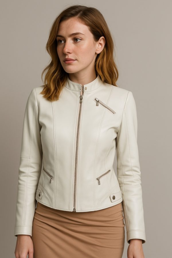 New Super Women Leather Jacket Biker Style - Image 4