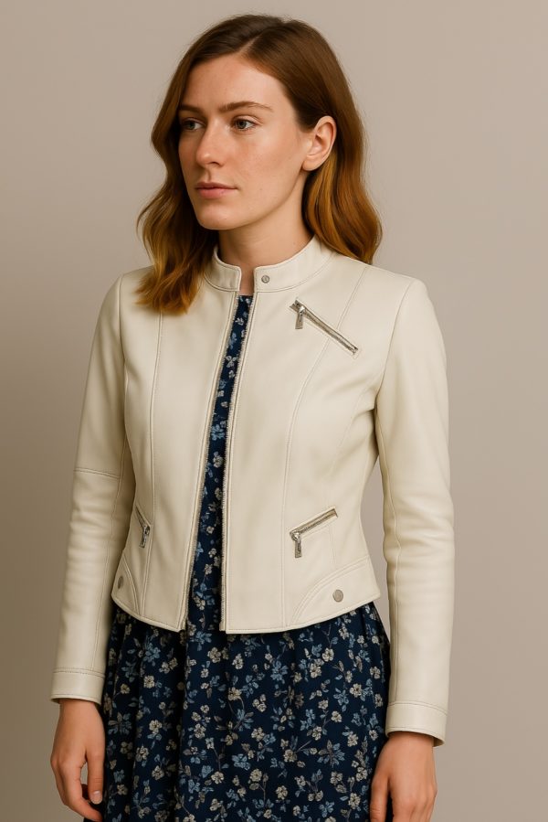 New Super Women Leather Jacket Biker Style - Image 8