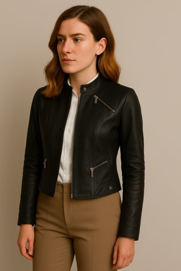 New Super Women Leather Jacket Biker Style - Image 16