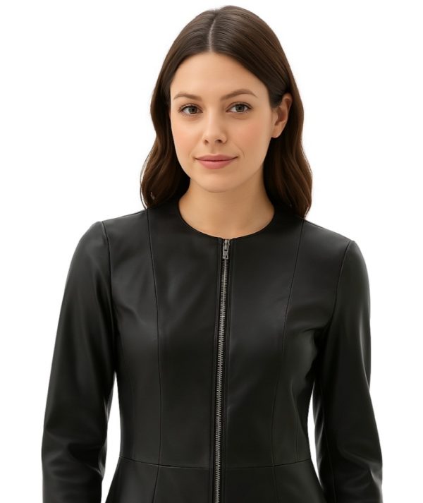 New Women Black Sheepskin Leather Jacket