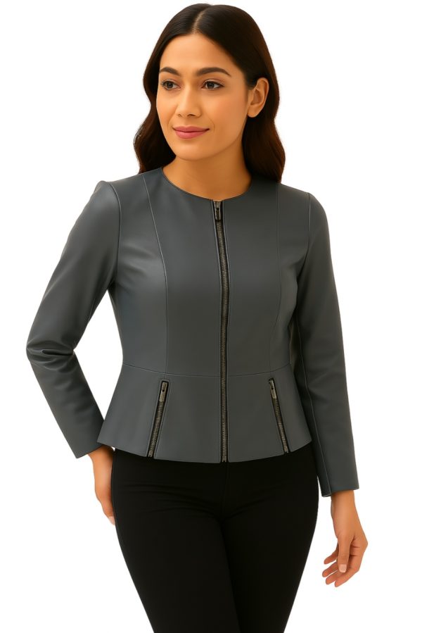 New Women Black Sheepskin Leather Jacket - Image 10