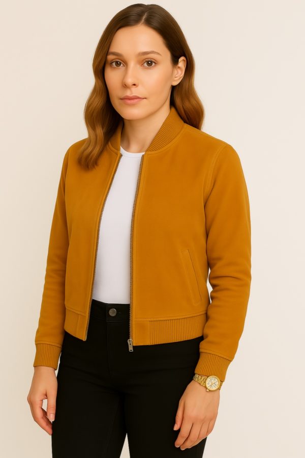 New Women Dark Brown Suede Jacket - Image 11