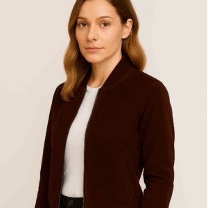 New Women Dark Brown Suede Jacket