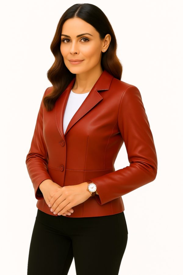 Women's Black Genuine Lamb Leather Jacket - Image 8
